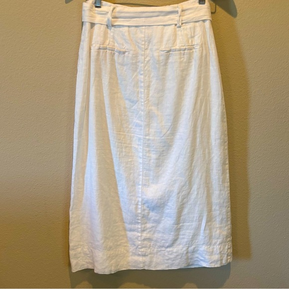 White 100% Linen Pocketed Skirt by MNG Mango, XS, Trending Summer Boho Airy - Picture 7 of 16